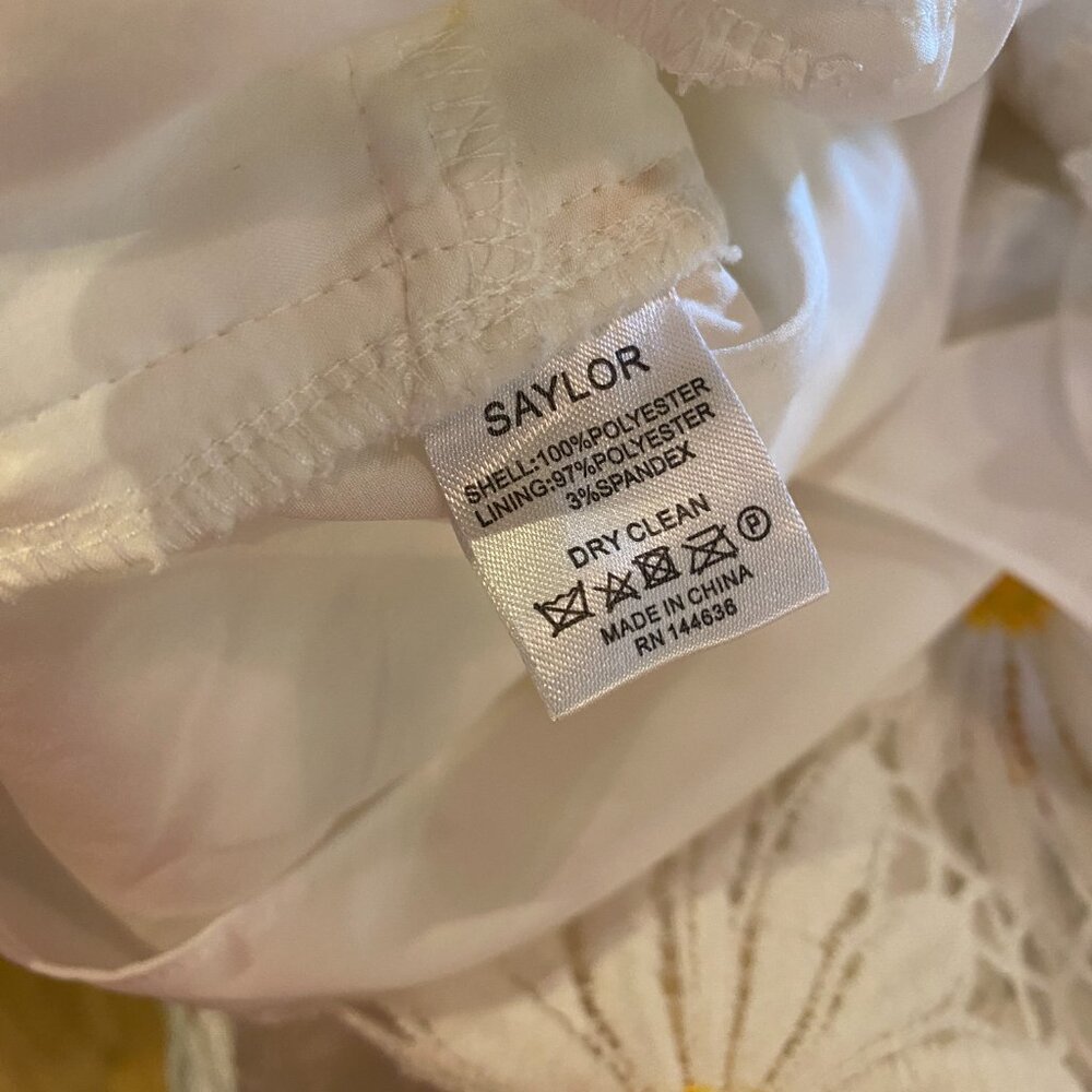 SAYLOR White Daisy Embroidered Two-Piece Top & Short Set with Yellow Centers - Picture 7 of 8